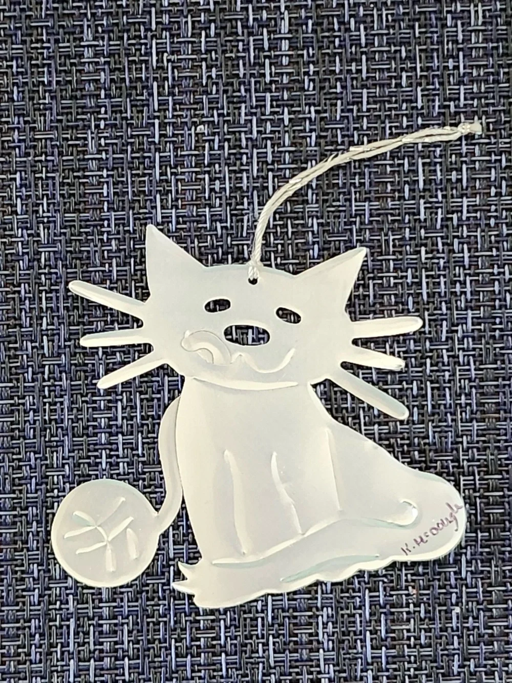 Vintage Coca-Cola Upcycled Soda Can Cat Ornament - Handmade Recycled Aluminum